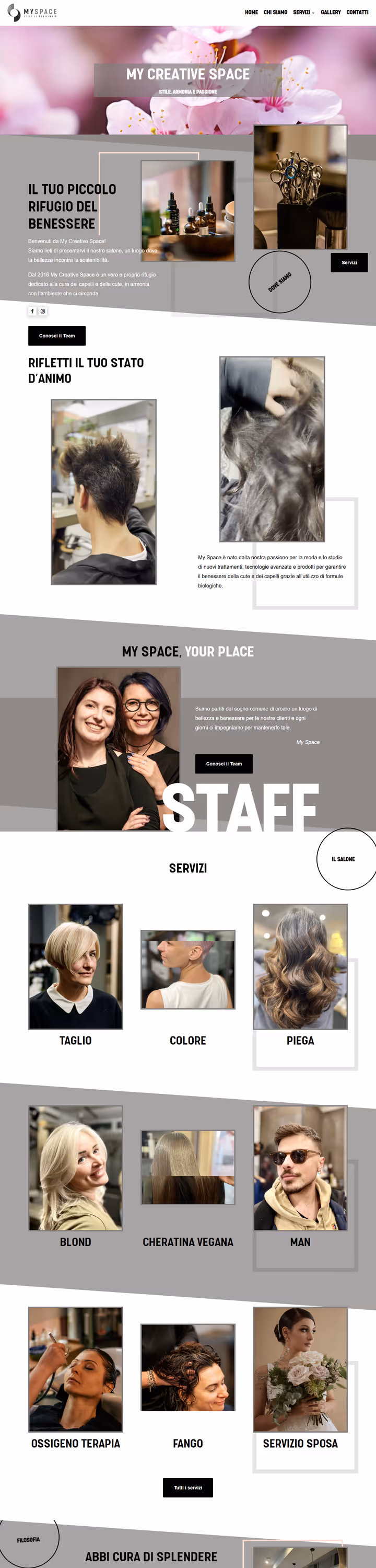 La home del sito di My Creative Space