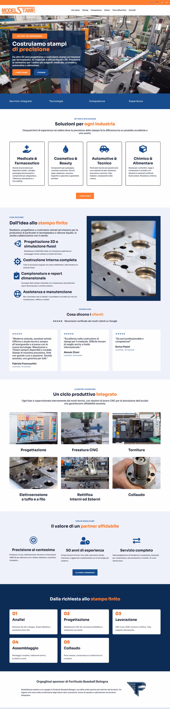 La home del sito di ModelStamp